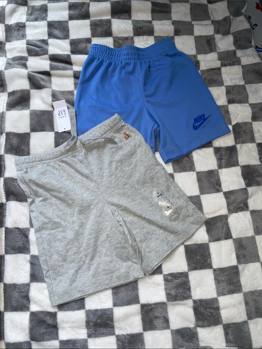 Nike Blue Mesh Athletic Shorts with Grey Cotton Pair Gap size 4